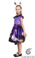 1 x RAW Customer Returns Gemive Scary Dress Purple Printed Halloween Costumes Fancy Dress Carnival M - RRP €19.2