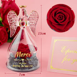 1 x RAW Customer Returns Miofula Preserved Flowers Angel Gift for Mom, Handmade Eternal Roses Angel Gift for Women, Original Gifts for Mother, Grandma, Family, Friends for Birthdays, Christmas - RRP €35.99