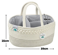 1 x RAW Customer Returns ilauke Baby Diaper Caddy Multifunctional Baby Diaper Organizer Portable Diaper Basket with Removable Divider, Including Muslin Burp Cloth - RRP €25.61