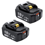 1 x RAW Customer Returns AKKOPOWER 2Pack 18V 5000mAh Battery Compatible with BL1850 BL1860B BL1855 BL1840 BL1830 BL1835 BL1820B BL1815 with LED indicator - RRP €66.99