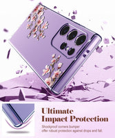 1 x RAW Customer Returns Ciciber for Samsung Galaxy S24 Ultra case, transparent mobile phone case for Samsung S24 Ultra thin girl pattern shockproof protective case Galaxy S24 Ultra case TPU cover with peach blossom flower motif - RRP €15.1