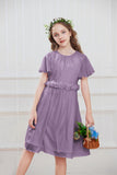 1 x RAW Customer Returns GRACE KARIN Girls Dress Summer Chiffon Formal Wedding Dresses 140 Children s Dress Flower Girl Casual Dresses 146 Purple - RRP €29.23