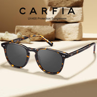 1 x RAW Customer Returns CARFIA Vintage Polarized Sunglasses for Men UV Protection Driving Glasses with Square Acetate Frame - RRP €34.99