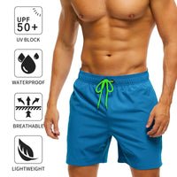 1 x RAW Customer Returns Aisprts Swim Trunks Men, Swim Shorts with Zipper Pockets for Men, Quick-Drying Waterproof Stretchy Swim Shorts with Drawstring and Mesh Inner Shorts, Men s Beach Shorts - RRP €18.85