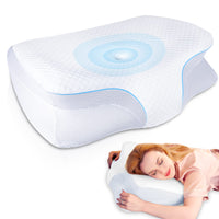 1 x RAW Customer Returns SAHEYER Memory Foam Pillow Neck Pillow, Orthopedic Pillow, Ergonomic Side Sleeper Pillow Neck Support Pillow for Side, Back Stomach Sleepers - RRP €38.18