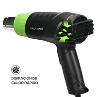 1 x RAW Customer Returns GALAX PRO Hot Air Gun, 2000W Two Adjustable Temperature and Air Flow Levels 350 250L min, 550 500L min with 4 Nozzles, Double Protection - RRP €21.06