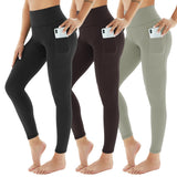 1 x RAW Customer Returns AMIYOYO Sports Leggings Women with Pocket High Waist Leggings Opaque Sports Pants Tummy Control Sports Leggings Long Stretchy Pants Yoga for Gym Fitness 3 Pack - RRP €36.99