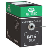 1 x RAW Customer Returns Mr. Tronic 305m Ethernet network cable Cat 6, LAN network cable for fast and reliable internet, AWG24 bulk cable Cat 6 Bulk cable 1 Gbps, 250 MHz, UTP CCA 305 meters, gray  - RRP €101.23