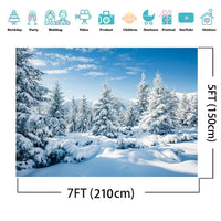 1 x RAW Customer Returns AIIKES 10x8FT Snowscape Backdrop Winter Forest Snow Tree Photography Background Outdoor Sky Winter Snowfield Landscape Snowcapped Pine Trees Photo Studio Props 12-346 - RRP €43.36