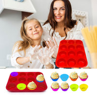 2 x Brand New Voxisroma Muffin Tin Silicone Silicone Muffin Tins Non-Stick Muffin Baking Tin, 28 Pieces, for 24 Muffins Ideal for making muffin cakes - RRP €22.18