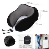 3 x RAW Customer Returns Travel Pillow, Great Memory Foam Neck Pillow, Headrest, Soft Cushion for Sleeping, Airplane, Car and Home Black  - RRP €36.3