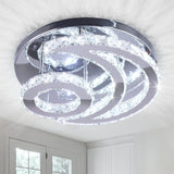 1 x RAW Customer Returns CXGLEAMING 15.7 LED Crystal Ceiling Light Modern Chandelier LED Ceiling Lamp Round Flush Mounted Chandelier Lamp Crystal Pendant Light for Living Room Bedroom Bathroom Hallway Cool White  - RRP €85.99