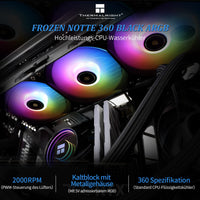 1 x RAW Customer Returns Thermalright Frozen Notte 360 BLACK ARGB water cooling CPU cooler, 360 CPU cooler specifications, 3 120mm PWM fan, S-FDB V2 bearing, suitable for AMD AM4, Intel LGA 1700 1150 1151 1200 2011 2066 - RRP €79.79