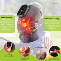 1 x RAW Customer Returns Galtville Rechargeable Heated Vibration Massager Shoulder, Elbow and Knee Support with 3 Heating Modes and LED Display - RRP €48.16