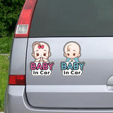 1 x RAW Customer Returns AIBAOBAO 2 Pack Baby in Car Stickers, 13.7 x 19 cm Car Sticker Baby Sticker, Baby in Car Baby in Car Warning Sticker for Child Safety in the Car, Waterproof Removable Window Car Sticker - RRP €6.78