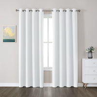 1 x RAW Customer Returns CUCRAF blackout curtain for bedroom, children s room curtains, blackout thermal curtain, opaque eyelet curtain, heat-insulating, set of 2, H 225 x W 140 cm, grey white - RRP €36.29