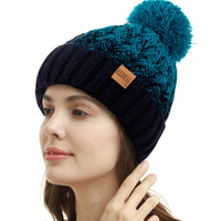 5 x Brand New REDESS Women s Winter Pompom Beanie, Warm Fleece Lined Beanies, Thick Slouchy Snow Knit Crossover Hat for Ladies - RRP €99.95