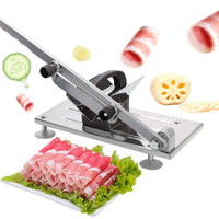 1 x RAW Customer Returns Mutton Stainless Steel Cutting Machine,0.3mm-15mm Thickness Manual Meat Cutter Beef Cutter Pork Cutter Hotpot Vegetable Fruit Meat Cleaver Home Kitchen  - RRP €40.33