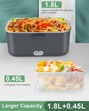 1 x RAW Customer Returns AUTOPkio Electric Lunch Box 1.8L 80W, 12V 24V 220V Large Heated Food Warmer with Bag Stainless Steel Fork Spoon for Car Truck Office - RRP €39.34