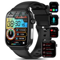 1 x RAW Customer Returns Marsyu Smartwatch Men Women ECG HRV 1.96 Fitness Watch with Phone Function 24H Blood Fat Uric Acid Body Fat Heart Rate Body Temperature Blood Pressure Measurement SOS Emergency Call Health Watch for Android iOS - RRP €56.46