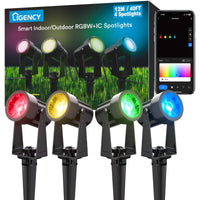 1 x RAW Customer Returns Ligency Intelligent Garden Lighting Waterproof -12M 4LEDs Smart Garden Lamps for Outdoor IP65, RGBW IC Path Lights Outdoor for Yard Garden Pathway Walkway House Driveway Sidewalk Lawn Decor - RRP €66.49