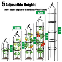 1 x RAW Customer Returns 205cm climbing support, climbing obelisk made of metal, 2 pieces, weather-resistant garden climbing support for roses and flowers, garden obelisk,  climbing column 32cm diameter, 205cm height  - RRP €50.4