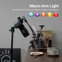 1 x RAW Customer Returns JJC Macro Arm Light, LED Camera Light with Built-in Battery, 5600K 24000Lux 10 Levels Adjustable Brightness Lighting Cold Shoe Mount 1 4 Screw Lamp Fits Close-up Photography - RRP €44.99