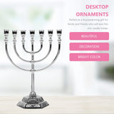 1 x RAW Customer Returns FOMIYES Hanukkah Menorah 7 Hanukkah Candle Minorah Israel Menorah Jewish Table Decoration Candle Holder For Parties Weddings Table Decoration Silver - RRP €19.85