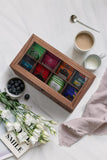 1 x RAW Customer Returns WPAJIRZO Tea box for tea bags wooden, white tea box with 8 compartments and 3 drawers, tea bag organizer storage box, tea bag dispenser rustic for tea bags, coffee capsules, sweetener bags - RRP €33.26