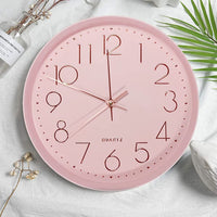 1 x RAW Customer Returns Attoe Pink Wall Clock, 30 cm Silent Silent Wall Clock Quartz Battery Operated with ABS Frame HD Glass Cover for Children Living Room Bedroom Kitchen Office Decoration Pink  - RRP €16.13