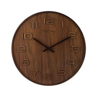 1 x Brand New NeXtime wall clock WOOD WOOD BIG , round, made of wood, 53 cm - RRP €91.79