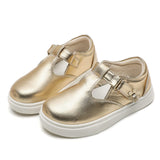 1 x RAW Customer Returns DADAWEN Girls T-Bar Mary Jane Ballerinas Christening Shoes,Gold,26 EU - RRP €30.24