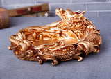 4 x Brand New Dragon Ashtray Gold for Home Office Decoration - RRP €81.6