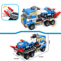 1 x RAW Customer Returns Creator 3in1 Construction Toy, City Helicopter Transporter, Police Chase Vehicle and Flatbed Truck, Toy, Gift for Kids, Boys and Girls Ages 6 and Up, 249 Pieces - RRP €25.88