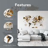 1 x RAW Customer Returns Wooden World Map 3D Art Large Wall Decor - Size M, L, XL Any Occasion Gift Idea - Wall Art For Home, Kitchen or Office M 120x62 cm , COFFEE  - RRP €117.0