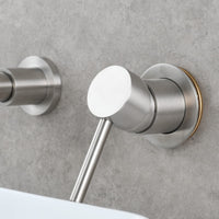 1 x RAW Customer Returns Tecmolog wall fitting concealed bathroom 360 rotatable faucet made of stainless steel single lever mixer wash basin brushed nickel, SNA6083A - RRP €64.98