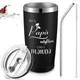 9 x Brand New Hestya Thank You Gift for Dad Coffee Mug Made of Stainless Steel Sei il Migliore Pap del Mondo Thermal Mug with Lid and Straw Thank You Gift Idea for Father Father s Day 600 ml  - RRP €183.6