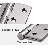 1 x RAW Customer Returns LOOTICH hinges stainless steel door hinges door hinge fitting 127 x 102 mm steel ball bearing for frames unrebated doors made of wood or metal up to 120 kg screw-on hinge matt 4 pieces  - RRP €25.25