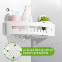 1 x RAW Customer Returns Luxear corner shelf with suction cup, no drilling required, waterproof bathroom for hanging,, shower basket, bathroom shelf with drain openings for shampoo, oil-resistant kitchen organizer, load capacity 10 kg - RRP €20.14