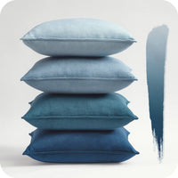 1 x RAW Customer Returns Topfinel 40x40 cushion cover blue set of 4 velvet cushion covers cushion cover decorative cushion cover sofa cushion decorative cushion decoration for sofa bedroom living room balcony children fluffy color gradient - RRP €19.52