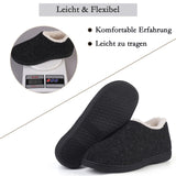 1 x Brand New Acfoda slippers men winter warm felt slippers memory foam non-slip lined felt slippers women comfortable soft cabin shoes plush slippers black 44 45 - RRP €19.75