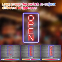 1 x RAW Customer Returns OPEN Neon Sign Neon Sign LED Sign Neon Sign Wall Decoration Neon Lights Lettering with USB Operated Neon Sign Personalized for Bar, Salon, Shop, Cafe, Shop, Club - Vertical - RRP €31.32