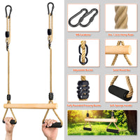 1 x RAW Customer Returns Trapeze Swing, Children s Wooden Multifunctional Adjustable Swing with Soft Sponge Handle Indoor Outdoor Children s Trapeze Swing up to 100 kg 42cm  - RRP €26.99