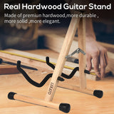 1 x RAW Customer Returns LEKATO Wooden Guitar Stand, Acoustic Guitar Stand, Hardwood Floor, Guitar Bass Stand for Electric Guitar, Bass, Cello, Banjo, Mandolin, Ukulele, Real Wood - RRP €28.99