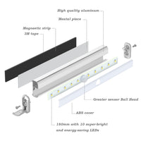 1 x RAW Customer Returns Cabinet lighting LED with motion detector 3 pieces cabinet light cabinet light LED strip under-cabinet light kitchen cabinet lights for wardrobe, stairs, trunk, RV - RRP €22.91