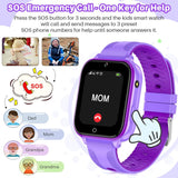 1 x RAW Customer Returns Kids Smartwatch Phone, 1.69 inch Kids Smartwatch Phone 4G with Video Phone Call, Kids GPS Watch with Alarm, Face Unlock, WiFi Smartwatch for Boys and Girls Purple Spare Strap  - RRP €91.2