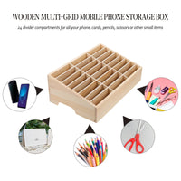 1 x RAW Customer Returns Operitacx Box Cell Phone Storage Box Cell Phone Storage Box Cell Phone Prison Classroom Cell Phone Holder Wooden Box With Wooden Pencils Desktop Cell Phone Organizer Coffee Office Accessories Bag Wooden - RRP €37.09