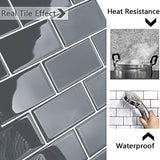 1 x RAW Customer Returns Yoillione Upgrade Thicker 3d Tile Stickers for Bathroom Kitchen, Adhesive Tiles Vinyl Tiles Self-Adhesive Tile Film, Gray PVC Metro Tiles Self-Adhesive Tile Decor, 10 Pieces - RRP €48.4