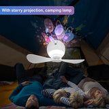 1 x RAW Customer Returns Seutgjie Camping Fan USB Rechargeable 3600mAh Battery with Light Starry Sky Projector Remote Control for Outdoor Hiking Emergency Fishing - RRP €30.24