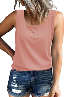 3 x Brand New NEYOUQE Tank Tops Women Ladies Blouse Summer U-Neck Sleeveless Women Tops Solid Color Casual T Shirts Women Summer Pink XXL 50-52 - RRP €82.8